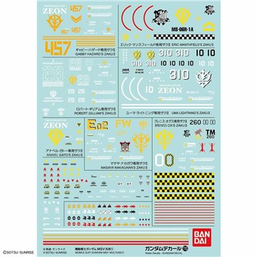 Pegatinas Agua Gundam Decal 110 MSV Multiuse 1