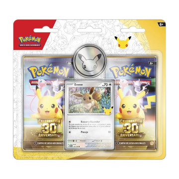 Pack 2 Sobres Pokémon 30 Aniversario + Moneda +...