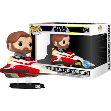 Funko Pop Star Wars Obi-Wan Kenobi In Delta 7 Jedi Starfighter 641