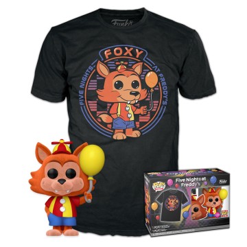 Set funko POP & Tee Five Nights at Freddys Ballon Foxy Exclusive