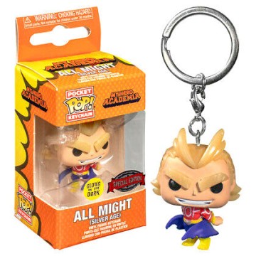 Llavero Pocket POP My Hero Academia All Might Silver Age Glow in the Dark Exclusive