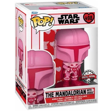 Figura POP Star Wars Valentines Mandalorian With Grogu Exclusive