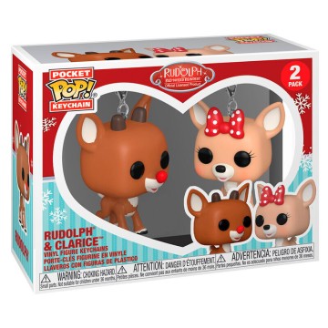 Blister 2 Llaveros Pocket POP Disney Rudolph - Rudolph & Clarice