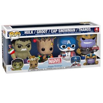 Blister 4 figuras POP Marvel Holiday Exclusive