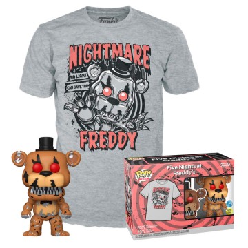 Set funko POP & Tee Five Nights and Freddy Nightmare Freddy Exclusive