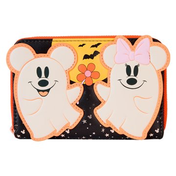 Cartera Floral Ghost Mickey &38 Minnie Disney Loungefly