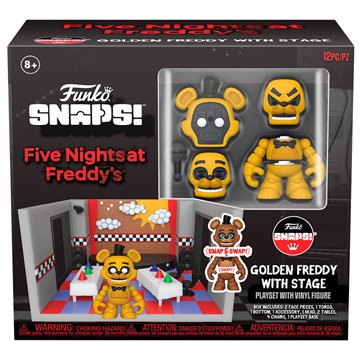 Figura playset Snaps! Five Nights at Freddys Golden Freddy with Stage