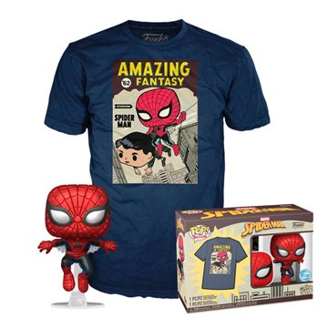 Set figura POP &38 Tee Marvel Spiderman Comic Cover