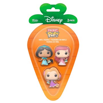 Blister 3 figuras Carrot Pocket POP Disney Princesas Rapunzel Ariel Jasmin