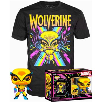 Set figura POP & Tee Marvel Wolverine Black Light